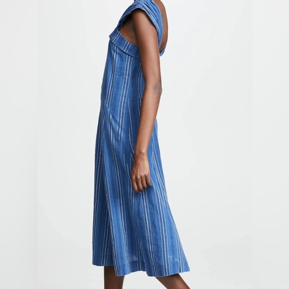 The Great. Sundown Dress Blue Tiller Stripe Size 0 - Picture 3 of 7